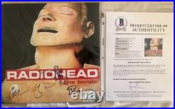 RADIOHEAD BAND SIGNED'THE BENDS' RECORD VINYL ALBUM BECKETT COA x5 THOM YORKE