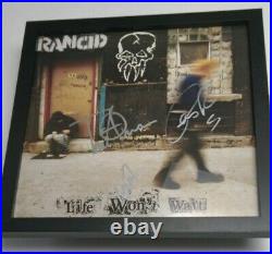 RANCID Band SIGNED + FRAMED Life Won't Wait ORANGE 2XLP Vinyl Record Album