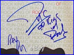 RUN DMC Signed Autograph King of Rock Album Record Vinyl LP by 2