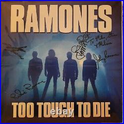 Ramones Autographed JSA certified Too Tough to Die LP vinyl album & Polaroids