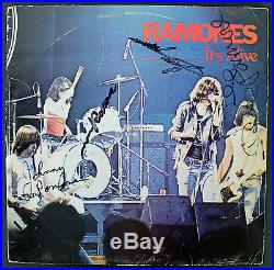 Ramones (Johnny, Dee Dee, Joey & Marky) Signed Album Cover With Vinyl PSA #AA01979