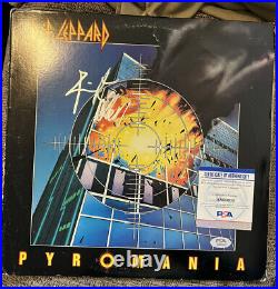 Rick Allen Def Leppard Signed Autograph Pyromania Vinyl Record Album PSA/DNA COA