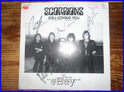 SCORPIONS signed autographed vinyl promo album/single by entire band