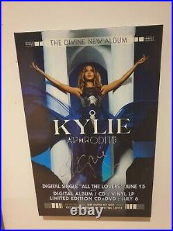 SIGNED Kylie Minogue Aphrodite Promo Album Lp Vinyl Poster Rare Mint Disco cd