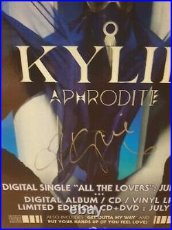 SIGNED Kylie Minogue Aphrodite Promo Album Lp Vinyl Poster Rare Mint Disco cd