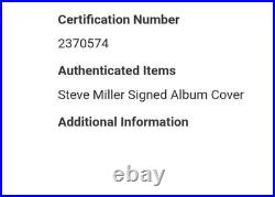 SIGNED! Steve Miller Band Autographed Album Record Vinyl Greatests Hits w! COA