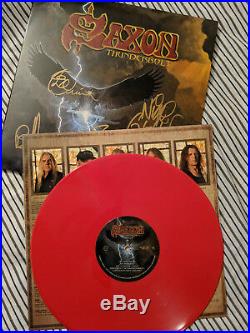 Saxon Thunderbolt LP Signed Autograph Record Album Vinyl New Red + digital card