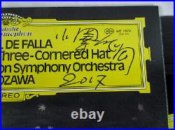 Seiji Ozawa Conductor Signed The Three Cornered Hat Vinyl Album Japan JSA Boston