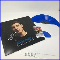 Shawn Mendes Signed Handwritten LP Debut Album withJSA COA Auto Blue Vinyl + Proof