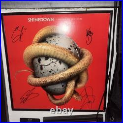 Shinedown Hand Signed Autograph Threat To Survival Red Vinyl Album Lp Jsa Coa