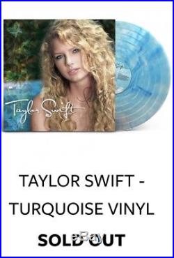Signed Autograph Taylor Swift Turquoise Vinyl LP Debut Album