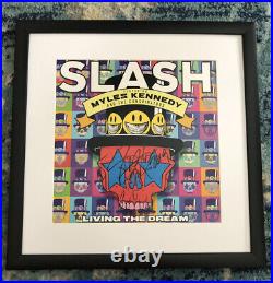 Slash Signed Vinyl Album Living The Dream Framed