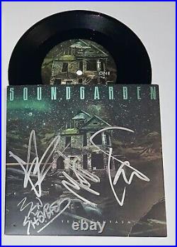 Soundgarden Chris Cornell +3 Hand Signed Autograph 7 Vinyl Album +jsa Full Loa