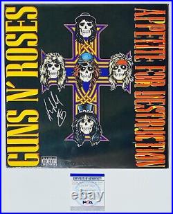 Steven Adler Signed Guns N Roses Vinyl Appetite For Destruction Album with PSA COA