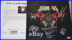 Sum 41 Signed Autographed Album Vinyl Record Vocies Whole Group Music Psa/dna