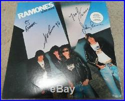 THE RAMONES signed autographed album vinyl LEAVE HOME by JOEY, JOHNNY MARKY & CJ