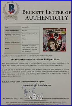 THE ROCKY HORROR PICTURE SHOW CAST (5) Signed Vinyl Album Curry BECKETT BAS COA