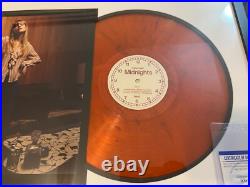 Taylor Swift Signed Midnights Blood Moon Vinyl Album FULL HEART Framed PSA/DNA