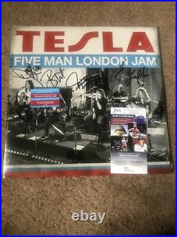 Tesla Signed Autographed Five Man London Jam Vinyl Albums Jsa Coa