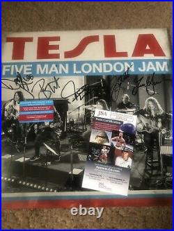 Tesla Signed Autographed Five Man London Jam Vinyl Albums Jsa Coa