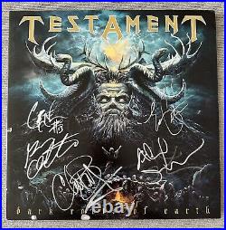Testament Fully Signed Dark Roots Of Earth Album Vinyl Chuck Eric Alex Metallica