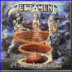 Testament Signed Autographed Album Record Vinyl Titans of Creation COA JSA