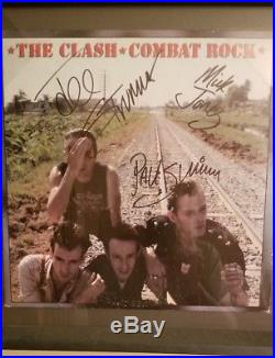 The Clash Combat Rock signed autographed vinyl record album CBS Records Framed
