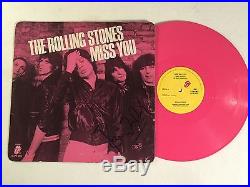 The Rolling Stones Miss You Signed Autograph EP Pink Vinyl Album Ronnie Wood