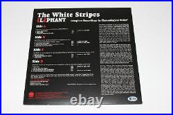 The White Stripes Band Signed Elephant Album Vinyl Record Beckett Coa Meg Jack