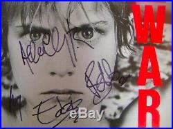 U2 Signed WAR Vinyl ALBUM Autograph by all 4 UACC COA Bono, The Edge 100%