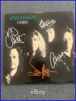 Van Halen Autographed Vinyl Cover Album OU182 Eddie Alex Hagar Michael Rare V163