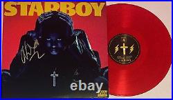 WEEKND SIGNED STARBOY 2XLP RED VINYL RECORD ALBUM With JSA LOA CERT AUTO RARE