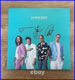 WEEZER signed vinyl album TEAL ALBUM RIVERS CUOMO, SCOTT & PAT