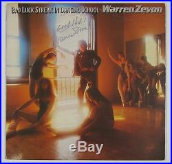 Warren Zevon Bad Luck Streak Signed Autograph Record Album JSA Vinyl
